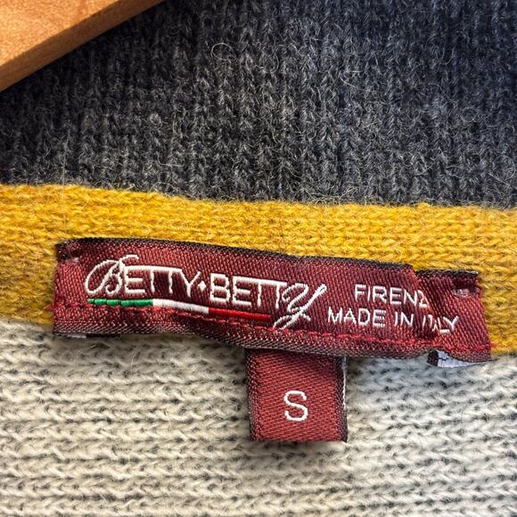 Betty Betty Womens Dark Academia Houndstooth Wool Blend Cardigan Size S Italy - Picture 3 of 8